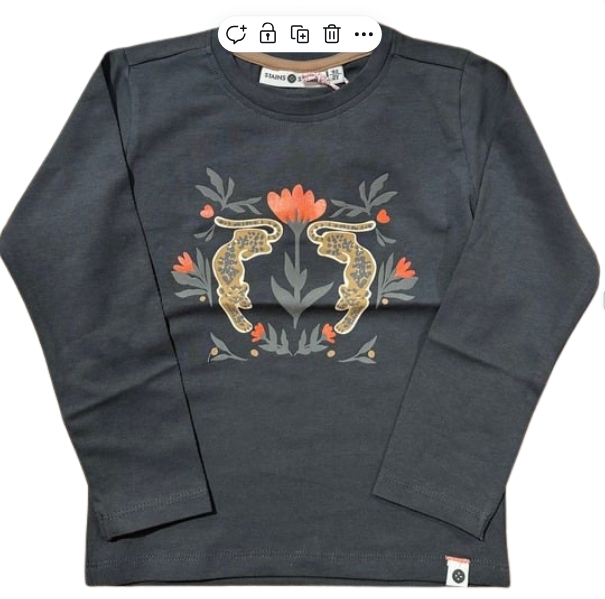 STAINS & STORIES - T-Shirt anthracite à manches longues- Fille