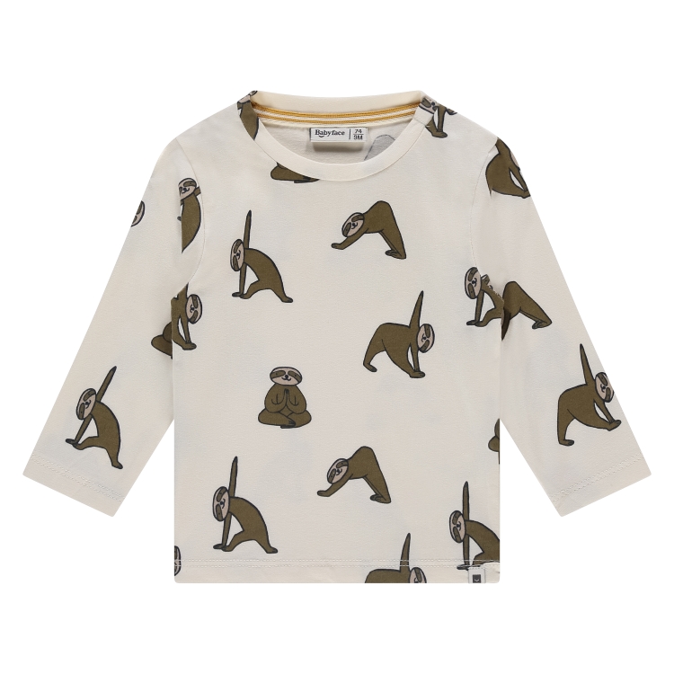 BABYFACE - T-Shirt beige à manches longues + motifs - Garçon