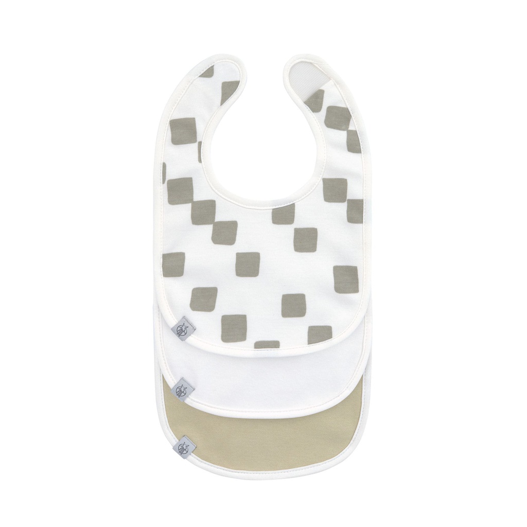 Lässig - Lot de 3 bavoirs naissance - Happy Fruits Kaki clair