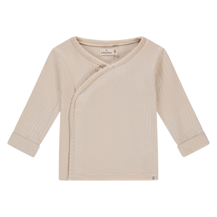 A TINY STORY - T-shirt beige à manches longues