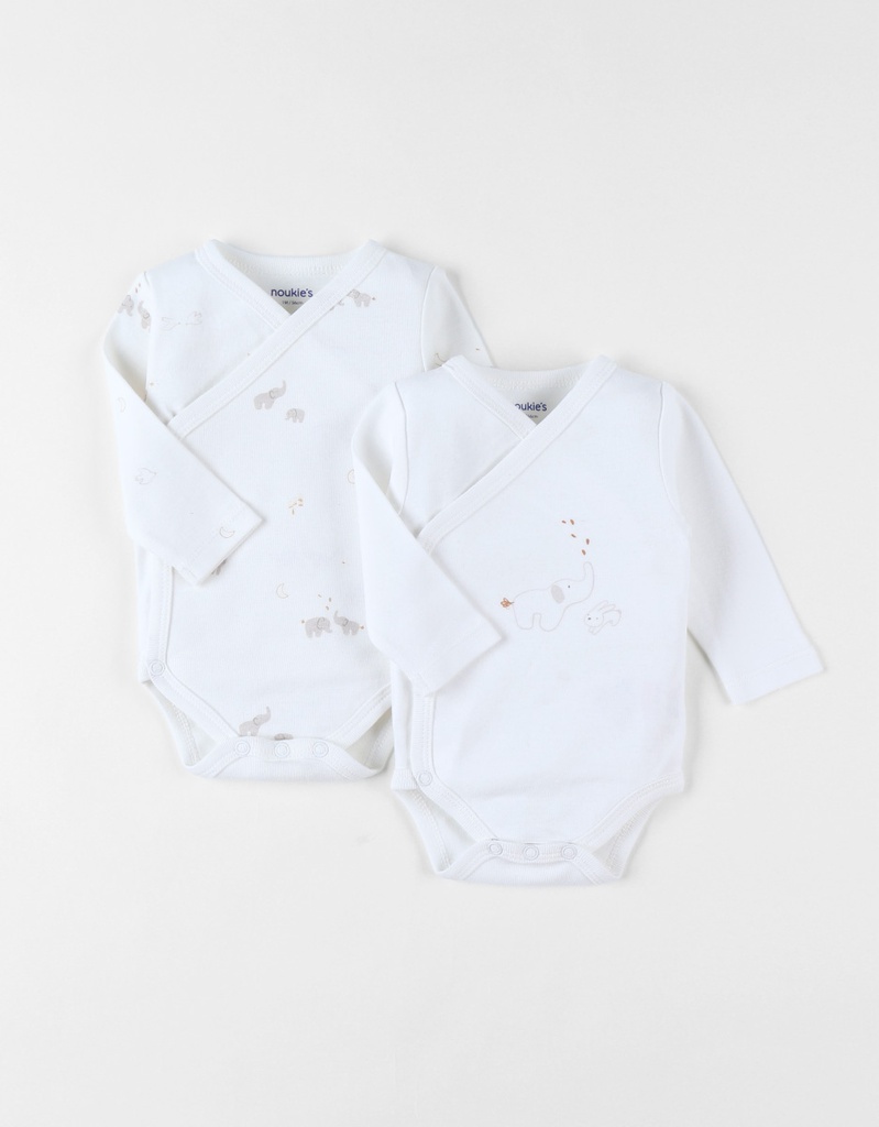Noukie's - Lot 2 bodys croisés, jersey Bio - Bali (3 mois)