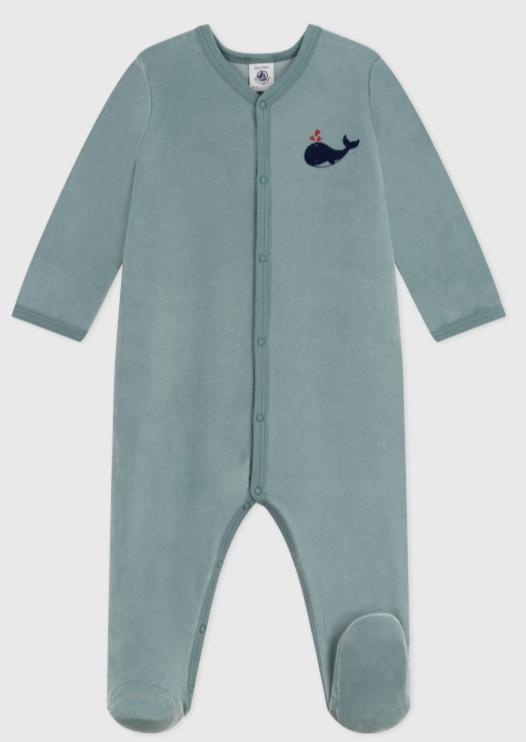 Petit bateau - Pyjama en velours - Baleine