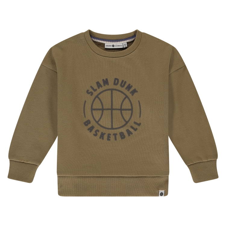 STAINS & STORIES - Sweatshirt brun à motif - Garçon