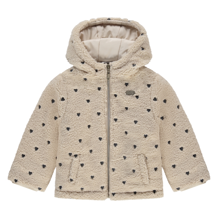 STAINS & STORIES - Veste en mouton beige et coeur