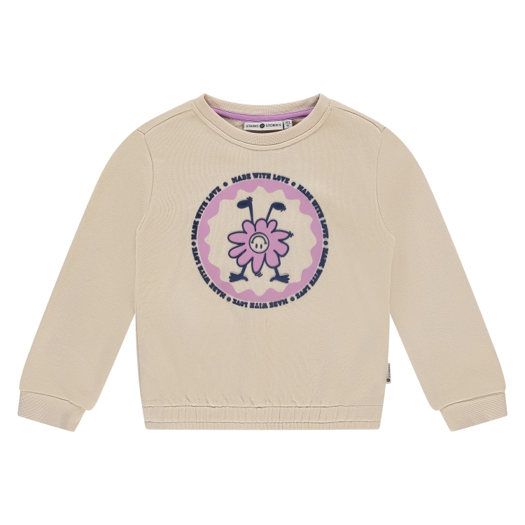 STAINS & STORIES - Sweatshirt beige à motifs - Fille