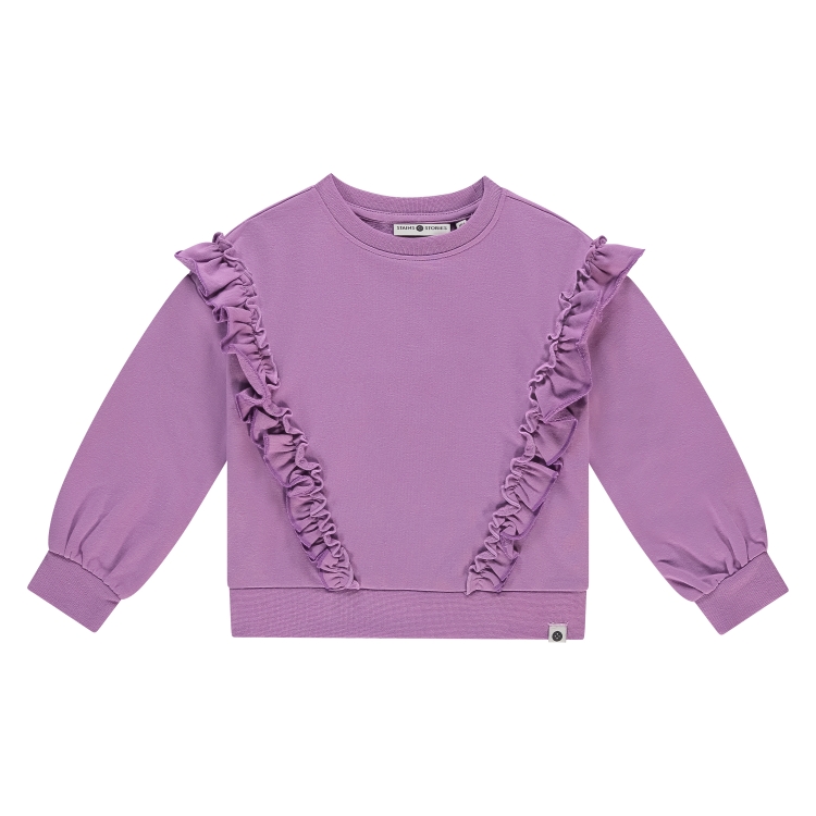 STAINS & STORIES - Sweatshirt mauve à volants - Fille