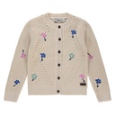 STAINS & STORIES - Gilet en tricot beige avec fleurs - Fille
