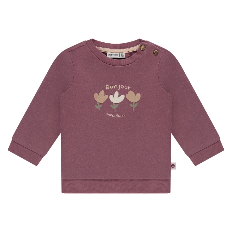 BABYFACE - Pull mauve avec motifs fleurs - Fille