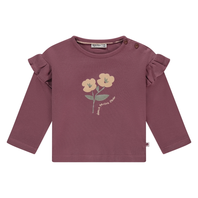 BABYFACE - T-Shirt mauve à manches longues avec fleurs - Fille