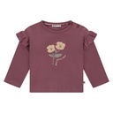 BABYFACE - T-Shirt mauve à manches longues avec fleurs - Fille