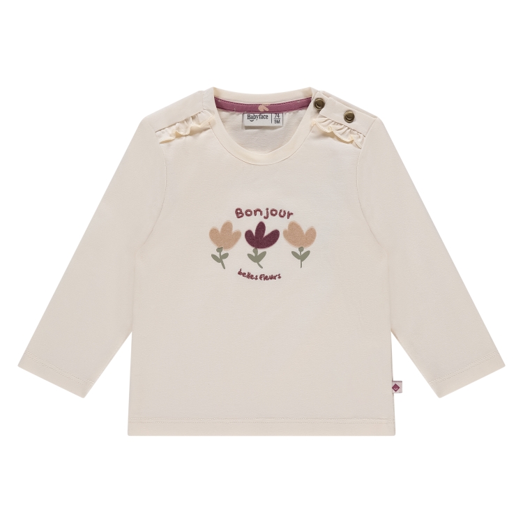 BABYFACE - T-Shirt blanc à longues manches avec motifs fleurs - Fille