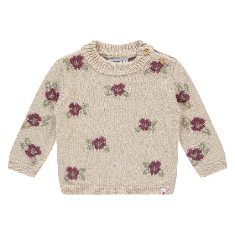BABYFACE - Pull beige à fleurs - Fille
