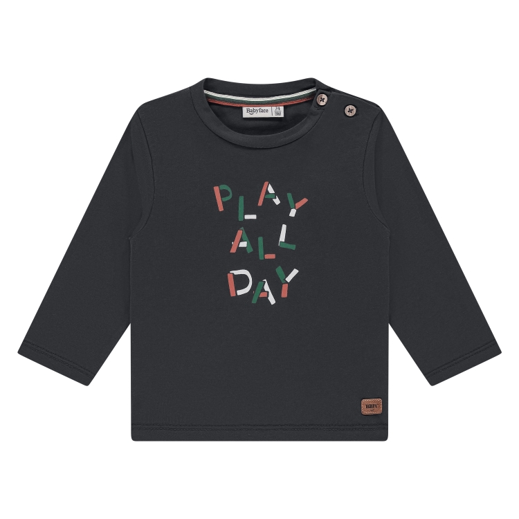 BABYFACE - T-Shirt bleu marine à manches longues avec motifs - Garçon