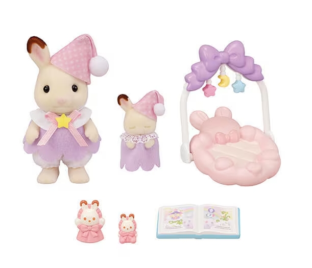 Sylvanian Families - Le coucher des soeurs lapin chocolat - 3 ans +