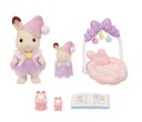 Sylvanian Families - Le coucher des soeurs lapin chocolat - 3 ans +