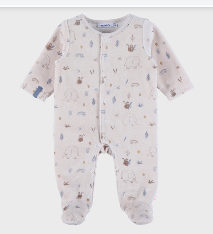 Noukie's - Pyjama jungle en velours - Beige