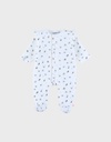 Noukie's - Pyjama bébé en velours blanc imprimé oiseau