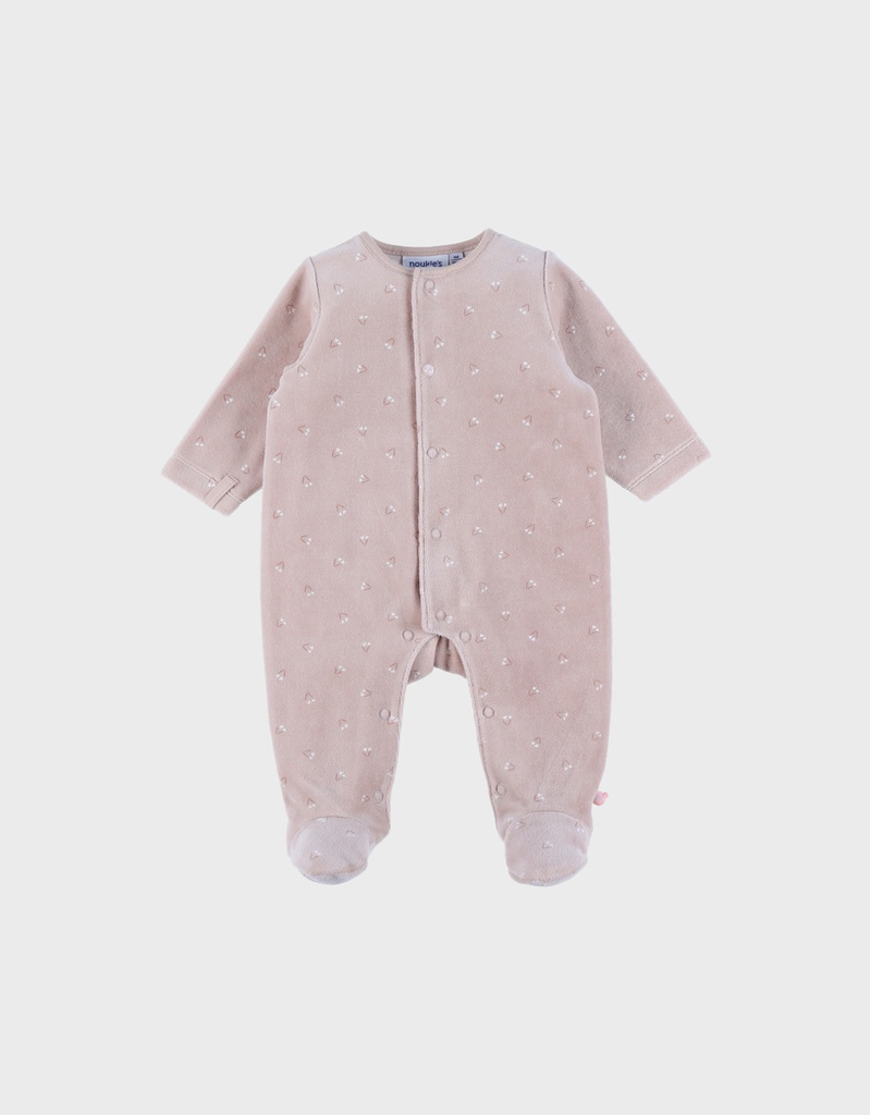 Noukie's - Pyjama bébé en velours rosé