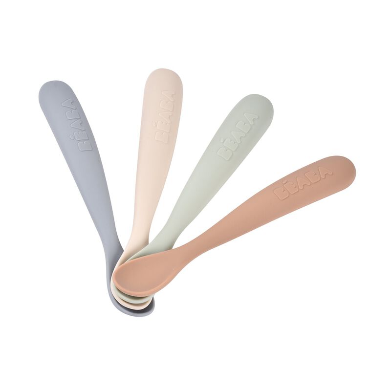 Béaba - Lot de 4 cuillères 1er âge silicone - Natural