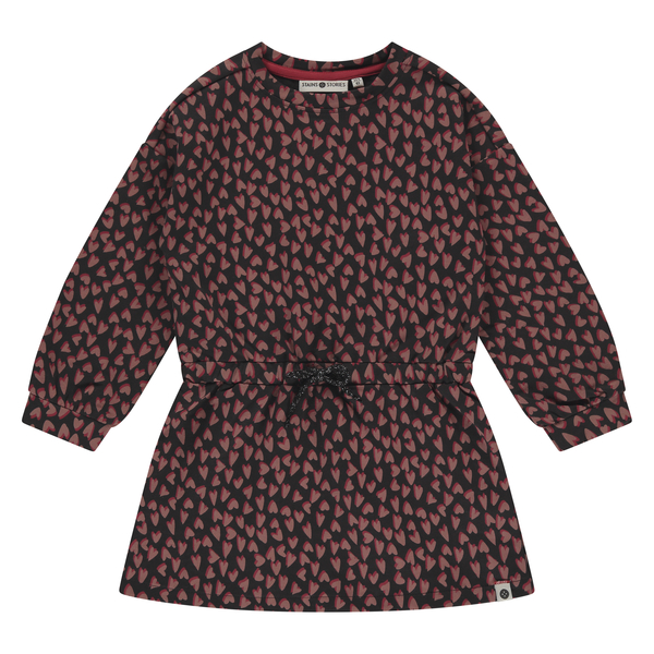 STAINS & STORIES - Robe noire avec coeurs - Fille