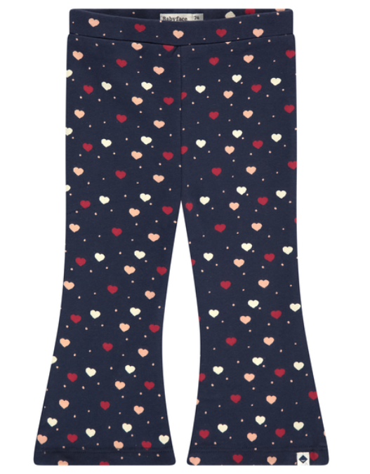 Babyface - Pantalon évasé bleu marine avec coeurs - Fille