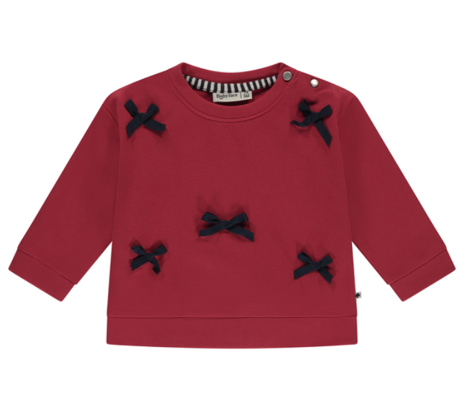 Babyface - Pull rouge avec noeuds - Fille