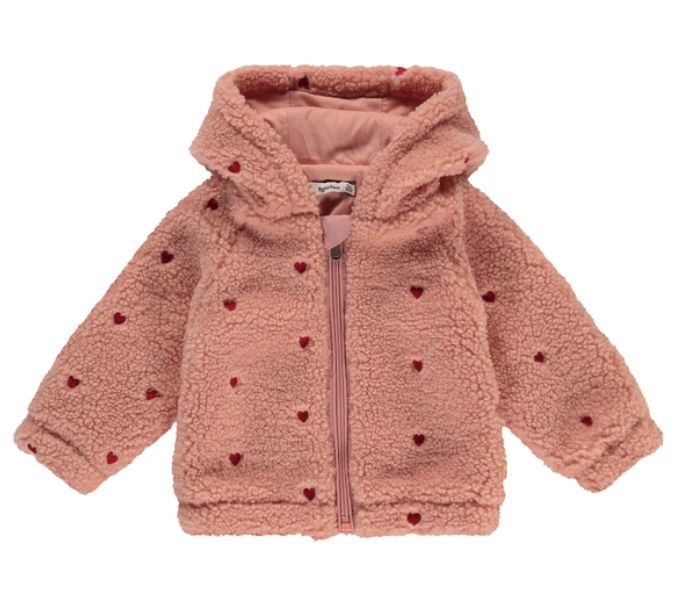 Babyface - Veste rose en mouton imprimé coeurs - Fille