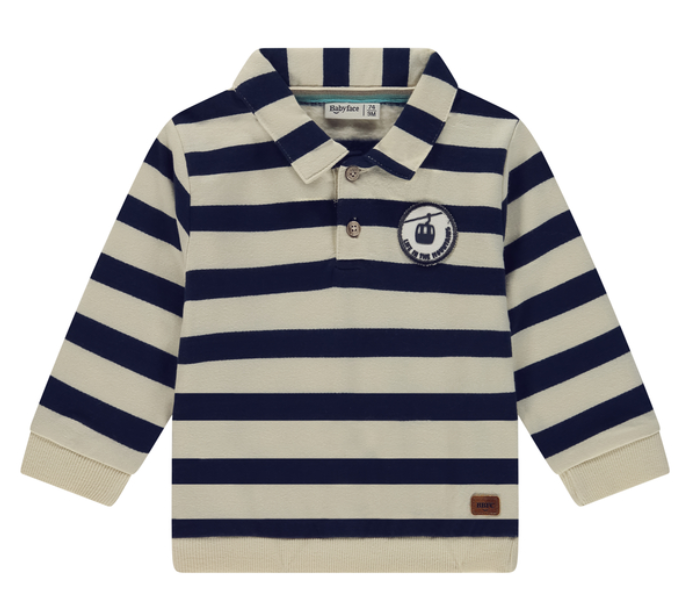 BABYFACE - Polo ligné bleu et blanc - Garçon