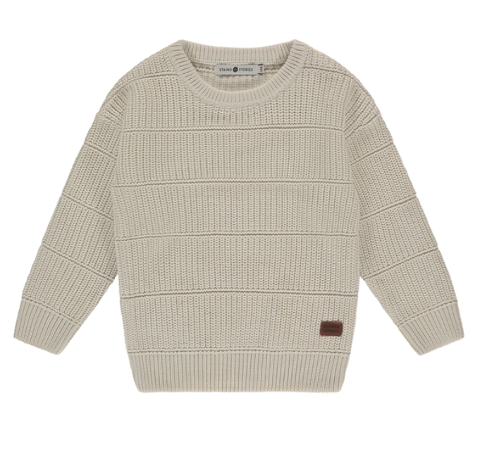 STAINS & STORIES - Pull en laine beige - Garçon