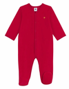 Petit bateau - Pyjama en velours rouge avec pieds