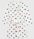 Petit Bateau - Peignoir enfant en polaire imprimé coeurs - 4/5 ans