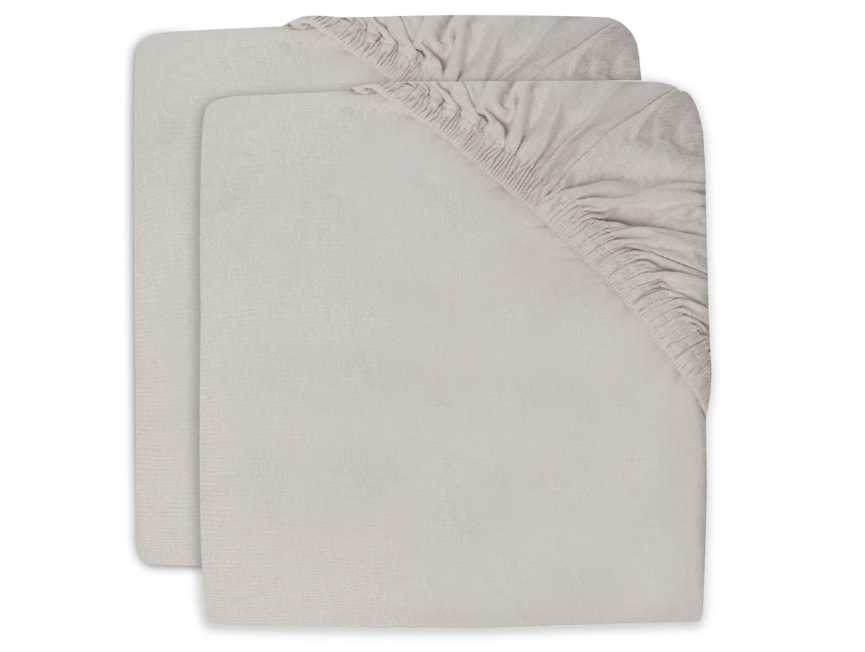 Jollein - Drap-housse 60x120 cm - Jersey - 2 Unités - Nougat