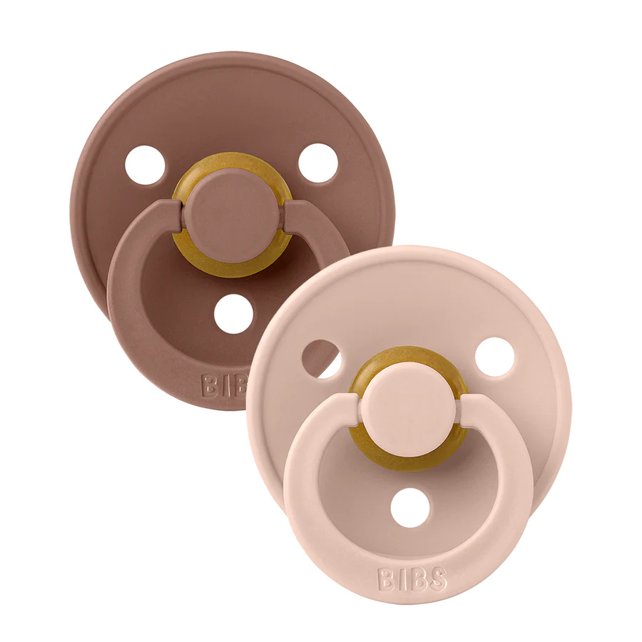 Bibs - Lot de 2 tétines - Rond  Woodchuck/Blush - Taille 1
