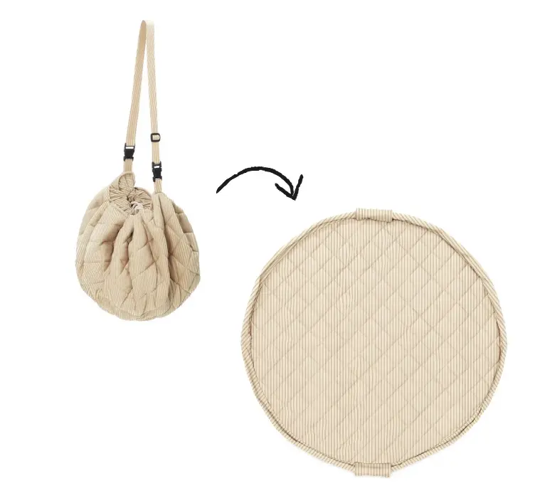 Play&Go - Noomad soft - Tapis d'éveil Coton Bio - Stripes Brown