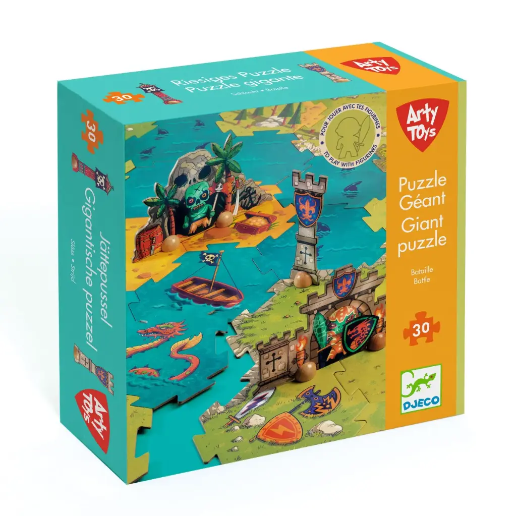 Arty Toys By DJECO - Piratous - Puzzle Géant Bataille - 30 pcs