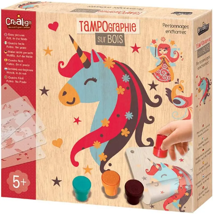 Crealign' - Tampographie sur Bois - "Personnages Enchantés"- 5 ans +
