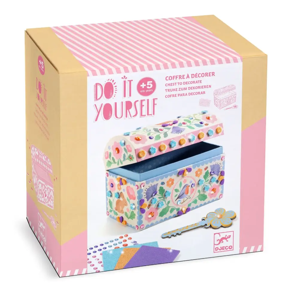 DJECO - Do It Yourself - Coffre à décorer - Précieux trésors  - 5 ans +