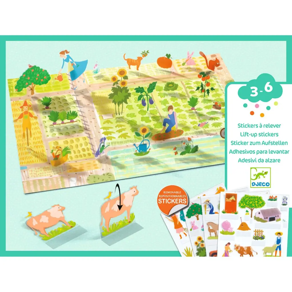 DJECO - Stickers à relever - Ferme