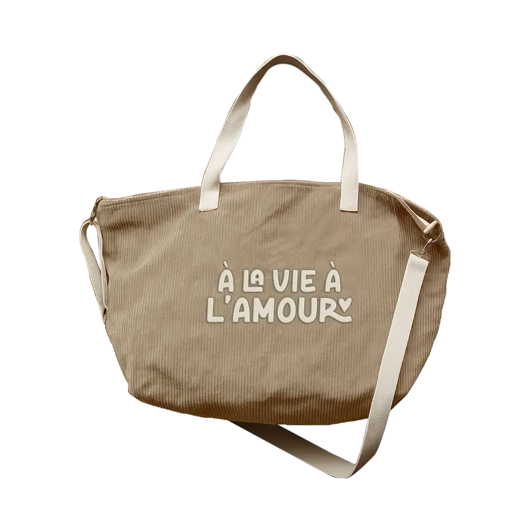 Zakuw - Sac XL velours - A la vie à l'amour