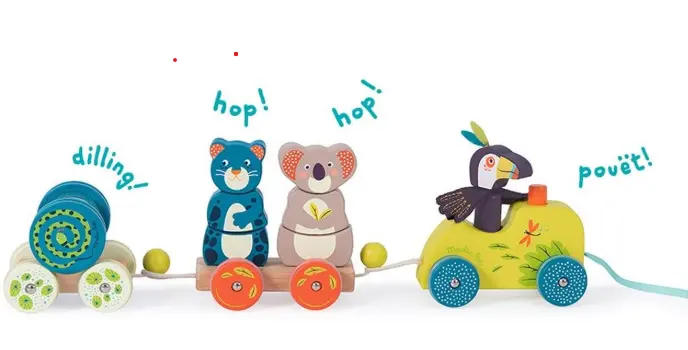 Moulin Roty - Train d'activités à tirer - Dans la jungle