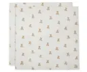 Jollein - Lange gaze de coton 115x115cm - Teddy Bear - 2 Unités