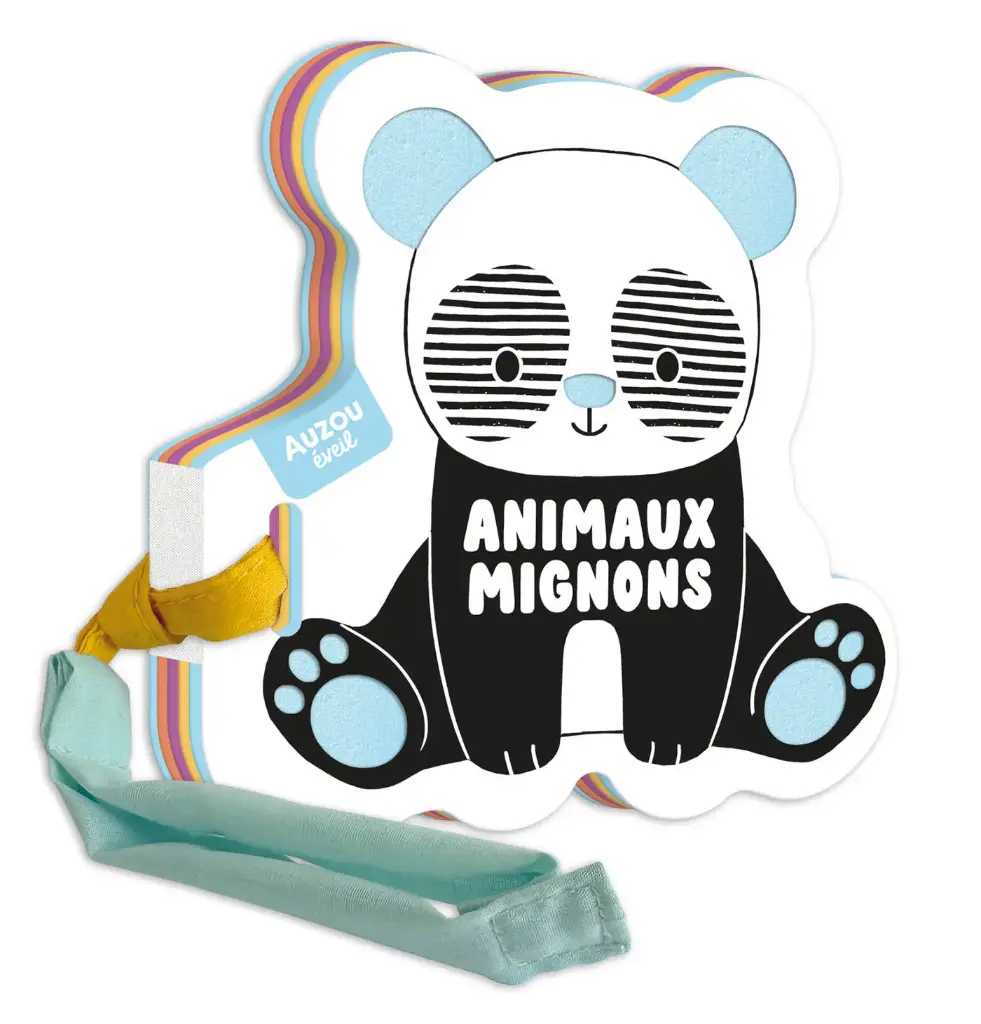 Auzou - Mon premier livre poussette en noir et blanc - Animaux mignons