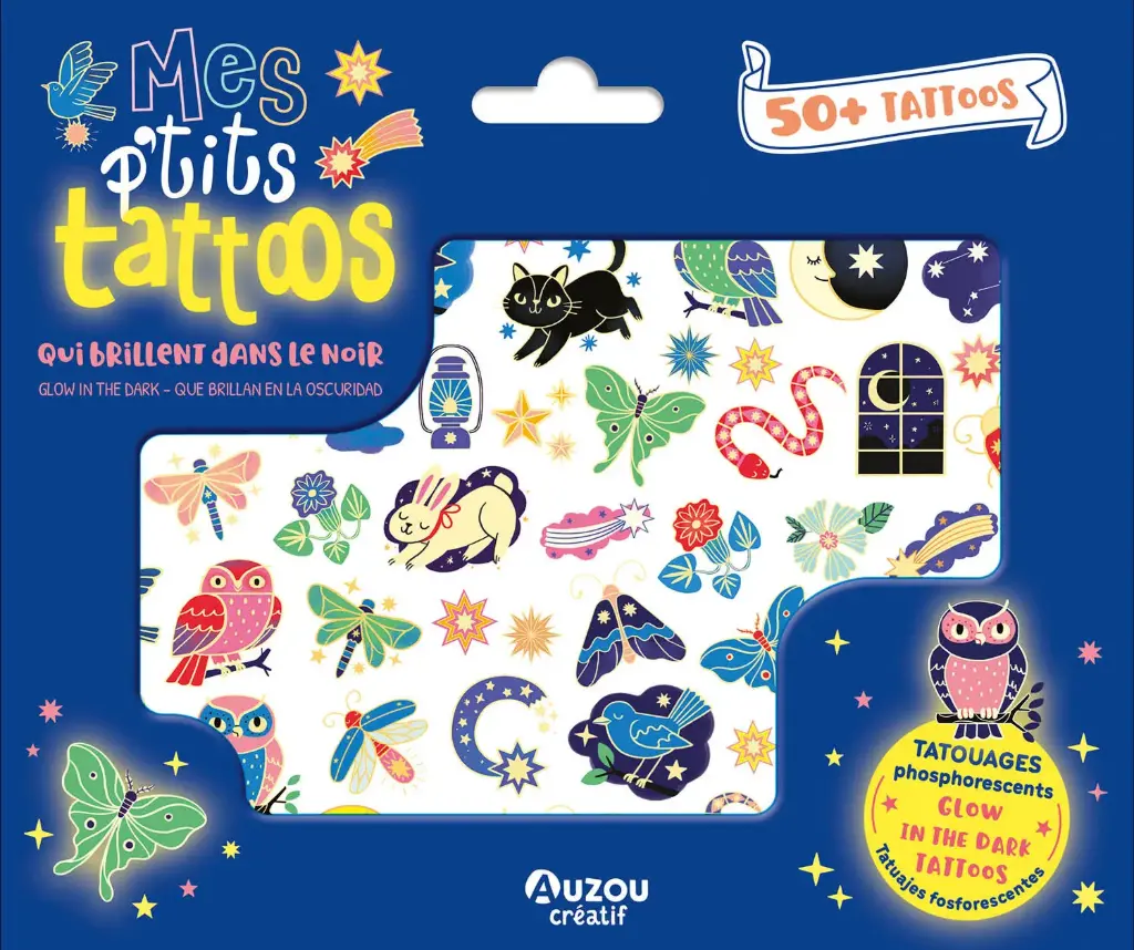 Auzou - Mes p'tits tattoos - Qui brillent dans le noir - 3 ans +