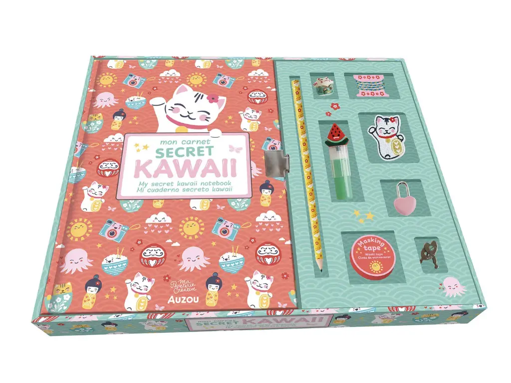 Auzou - Ma papeterie créative - Mon coffret de papeterie Kawaii