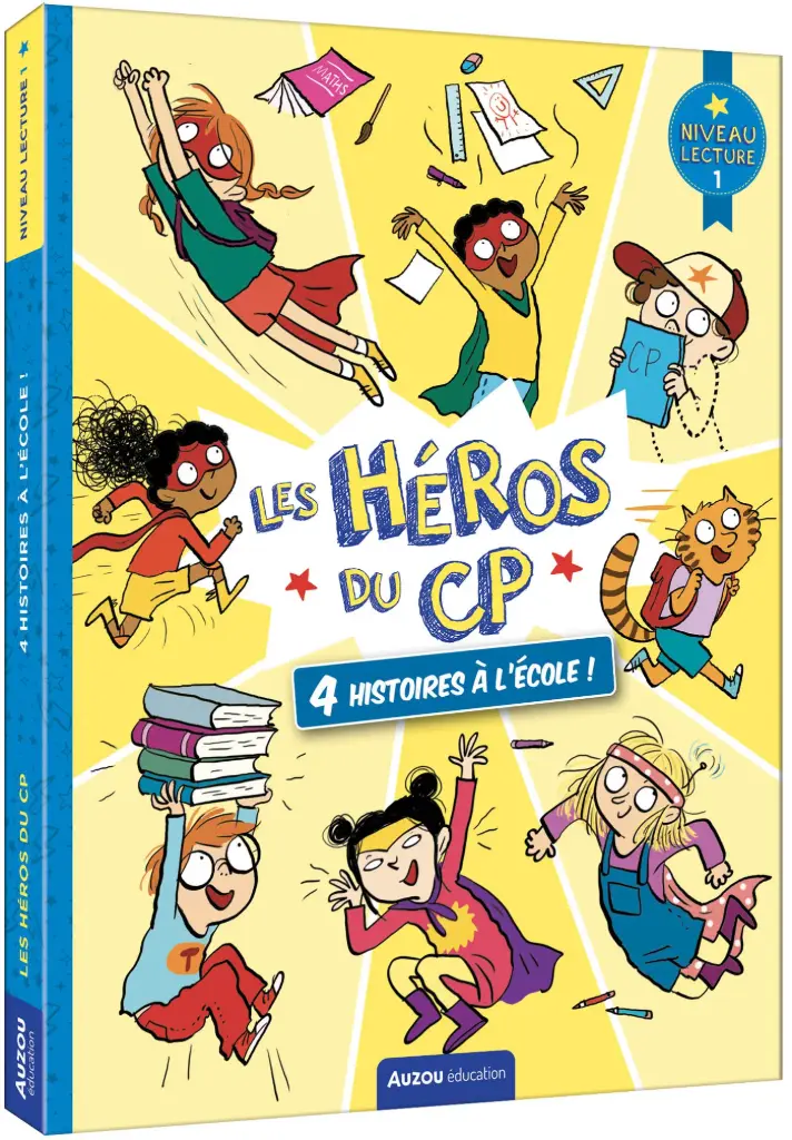 Auzou - Mon tout premier roman - Les héros de 1re primaire - niveau 1 - 4 histoires à l'école ! 