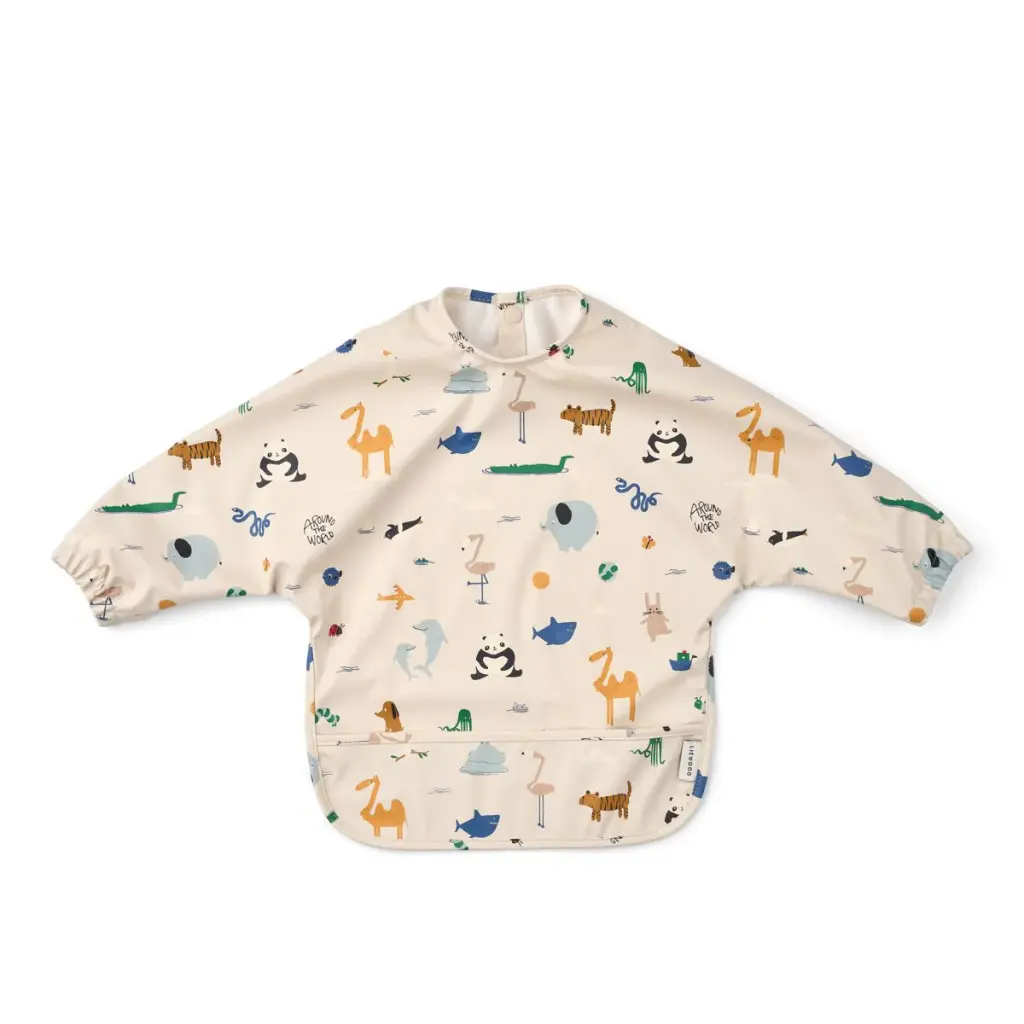 LIEWOOD - Bavoir Merle avec poche avant - Around the world 
