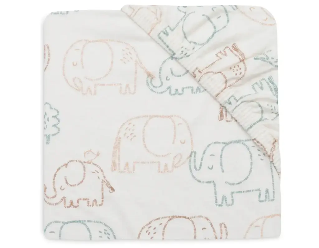 Jollein - Drap-housse Jersey 60x120cm - Elephant Tales