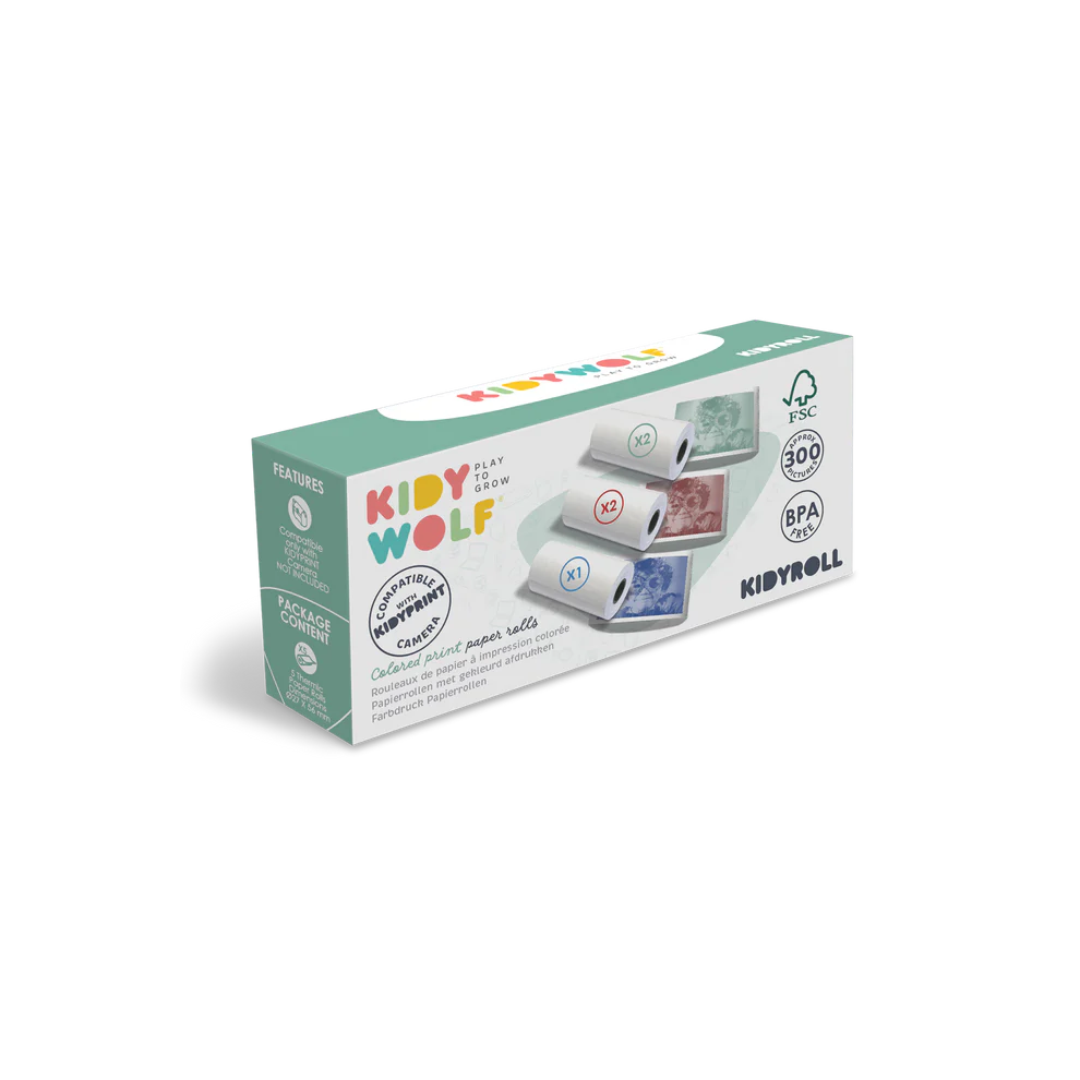 KIDYWOLF - Kidyroll recharge de papier couleur pour Kidyprint