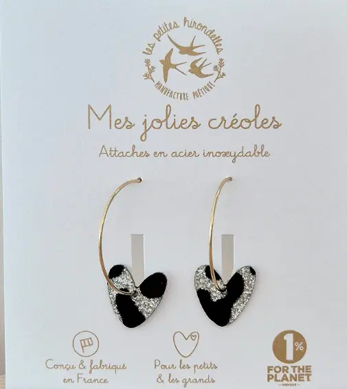 Les petites hirondelles - Créoles paillettées - Coeurs - Léopard Doré 