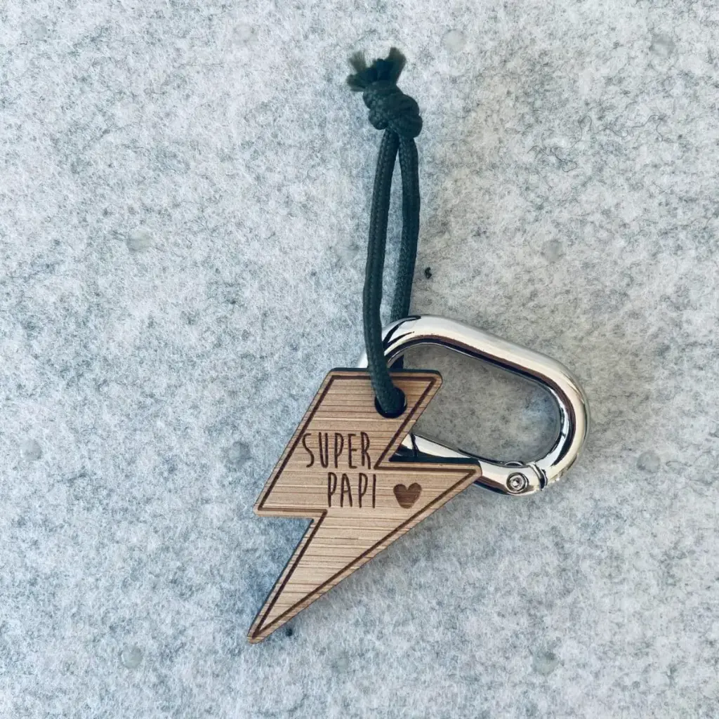 Les petites hirondelles - Porte-clés - Coeur Super papi - Vert Foncé